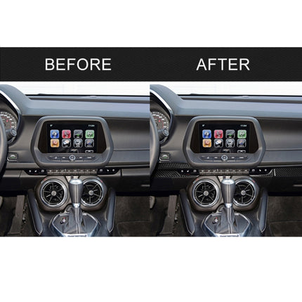 5 in 1 Car Carbon Fiber Central Console Decorative Sticker for Chevrolet Camaro 2017-2019, Left Drive, Central Console