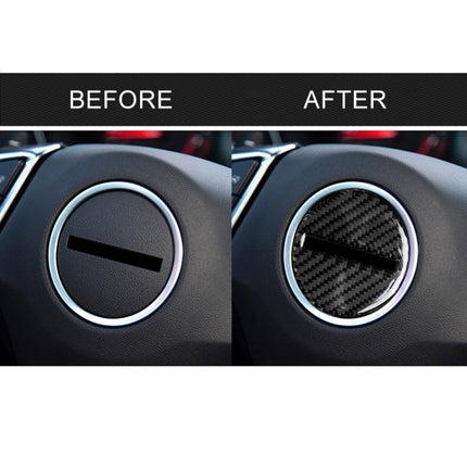 Car Carbon Fiber Steering Wheel Logo Decorative Sticker for Chevrolet Camaro 2017-2019, Steering Wheel Logo
