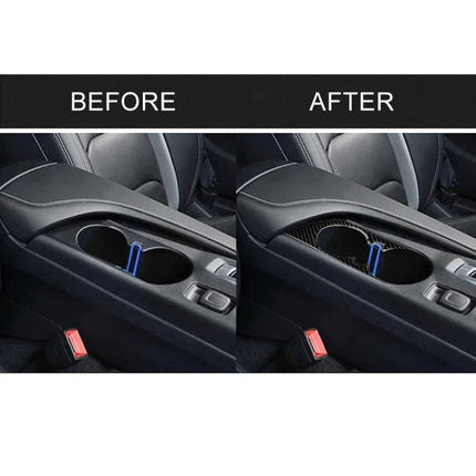 Car Carbon Fiber Water Cup Holder Decorative Sticker for Chevrolet Camaro 2017-2019, Water Cup Holder