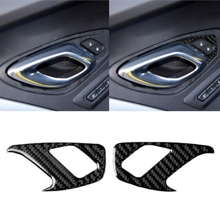 2 PCS Car Carbon Fiber Inner Door Lock Decorative Sticker for Chevrolet Camaro 2017-2019, Inner Door Lock