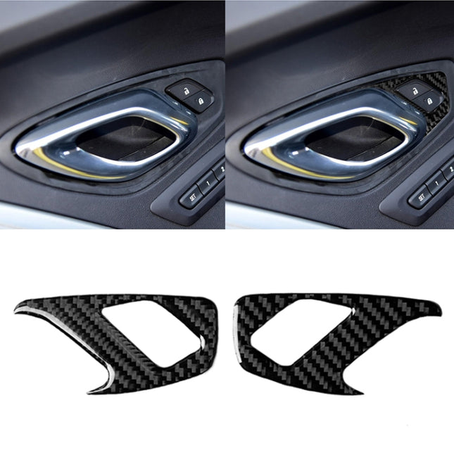 2 PCS Car Carbon Fiber Inner Door Lock Decorative Sticker for Chevrolet Camaro 2017-2019, Inner Door Lock