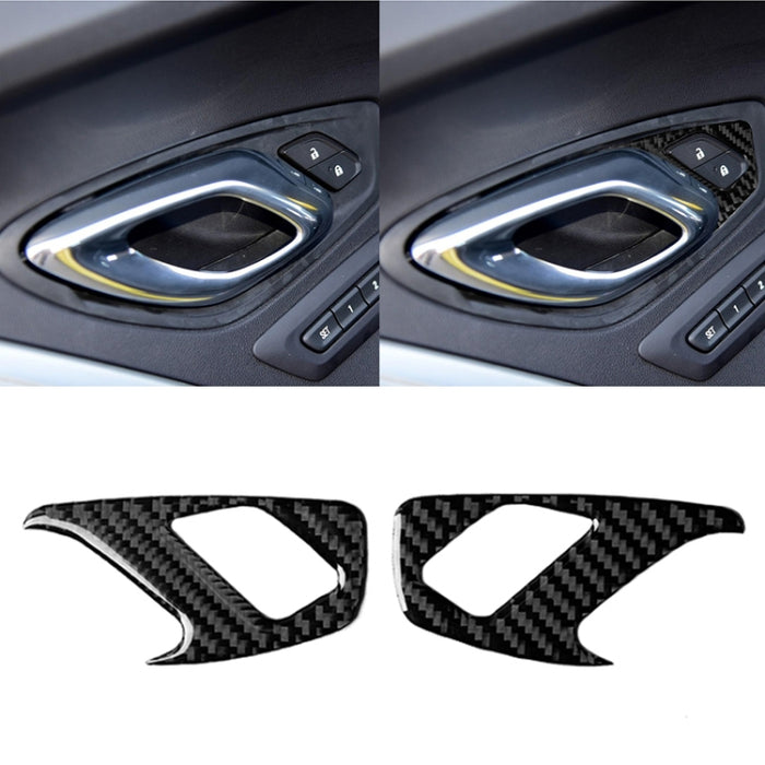 2 PCS Car Carbon Fiber Inner Door Lock Decorative Sticker for Chevrolet Camaro 2017-2019, Inner Door Lock