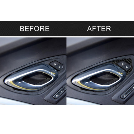 2 PCS Car Carbon Fiber Inner Door Lock Decorative Sticker for Chevrolet Camaro 2017-2019, Inner Door Lock