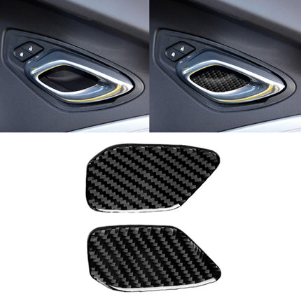Car Carbon Fiber Door Inner Handle Wrist Panel Decorative Sticker for Chevrolet Camaro 2017-2019, Door Inner Handle Wrist Panel