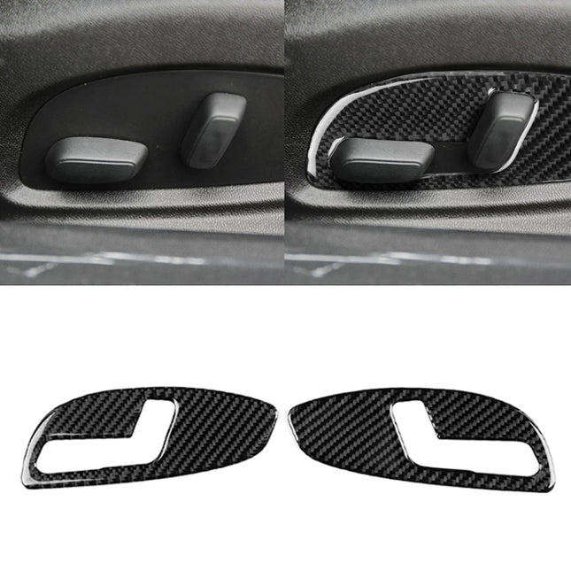 2 PCS Car Carbon Fiber Seat Adjustment Panel Decorative Sticker for Chevrolet Camaro 2017-2019, Seat Adjustment Panel