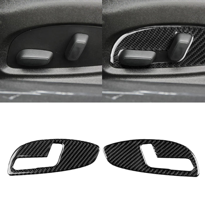 2 PCS Car Carbon Fiber Seat Adjustment Panel Decorative Sticker for Chevrolet Camaro 2017-2019, Seat Adjustment Panel