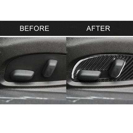 2 PCS Car Carbon Fiber Seat Adjustment Panel Decorative Sticker for Chevrolet Camaro 2017-2019, Seat Adjustment Panel