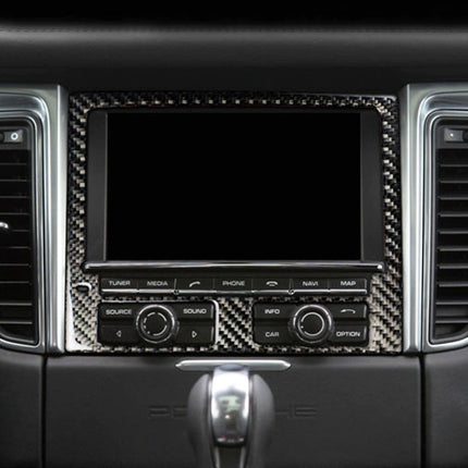 Carbon Fiber Car Navigation Panel Decorative Sticker for Porsche Macan, Navigation Panel