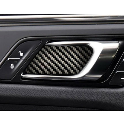 4 PCS Carbon Fiber Car Inner Door Bowl Decorative Sticker for Porsche Macan, Inner Door Bowl