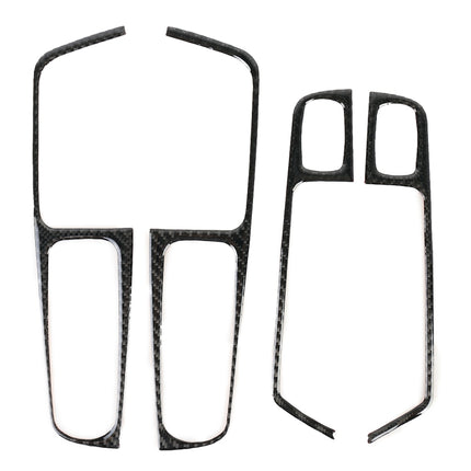 4 PCS Carbon Fiber Car Window Button Panel Decorative Sticker for Porsche Macan, Window Button Panel