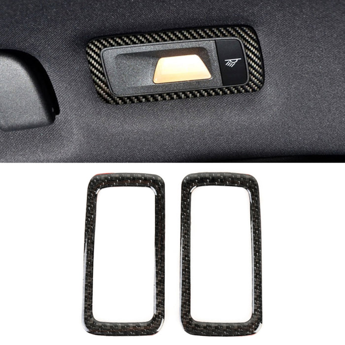 2 PCS Carbon Fiber Car Rear Dome Light Panel Decorative Sticker for Porsche Macan, Rear Dome Light