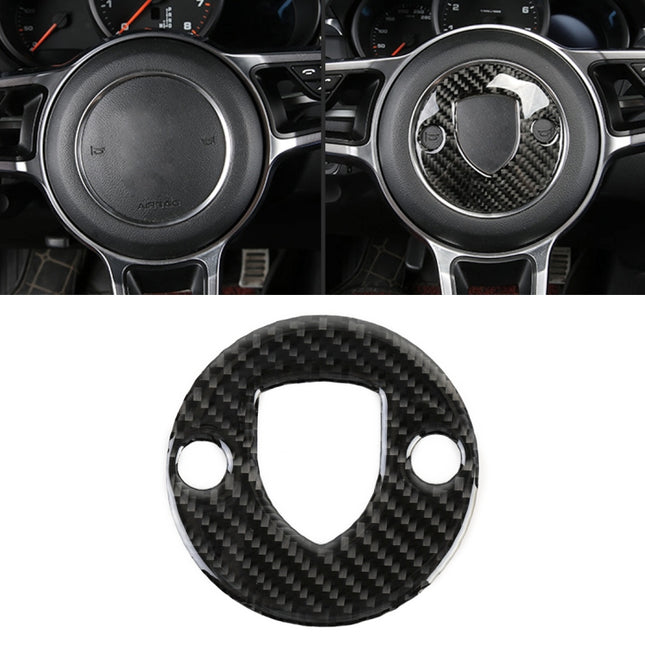 Carbon Fiber Car Steering Wheel Decorative Sticker for Porsche Macan, Steering Wheel