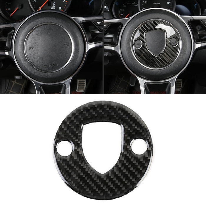 Carbon Fiber Car Steering Wheel Decorative Sticker for Porsche Macan, Steering Wheel