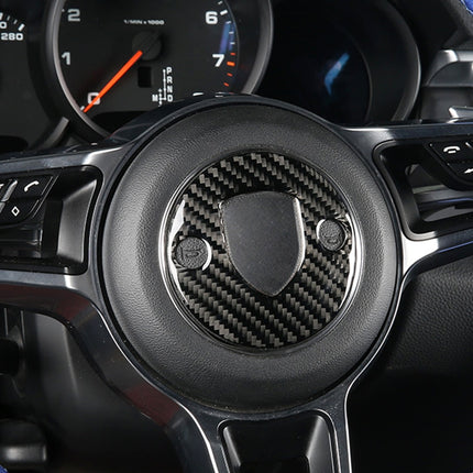 Carbon Fiber Car Steering Wheel Decorative Sticker for Porsche Macan, Steering Wheel