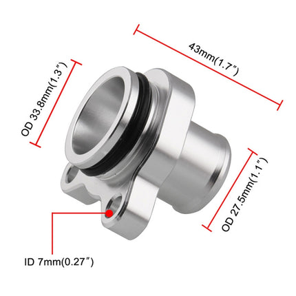Car Water Hose Joint Pipe Adaptor with Clamps for BMW 335i, Size: 28mm, Silver