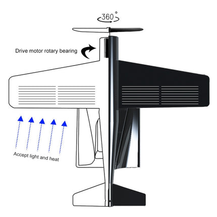 Car Interior Decoration Accessories Aircraft Model Ornaments Propeller Rotating Solar Energy Ornament