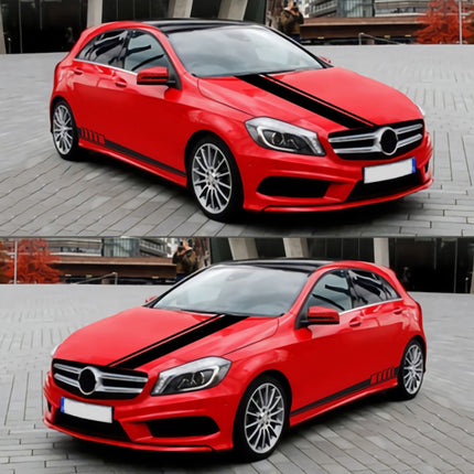 5 in 1 Car Styling Stripe Hood PVC Sticker Auto Decorative Sticker, D-935