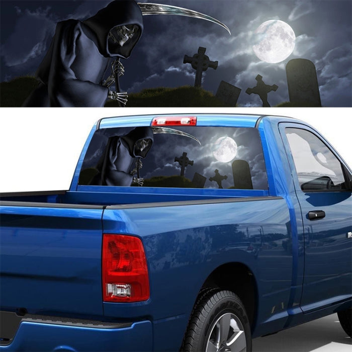 Death Cemetery Pattern Horror Series Car Rear Window Decorative Sticker, Size: 135 x 36cm, Size: 135 x 36cm