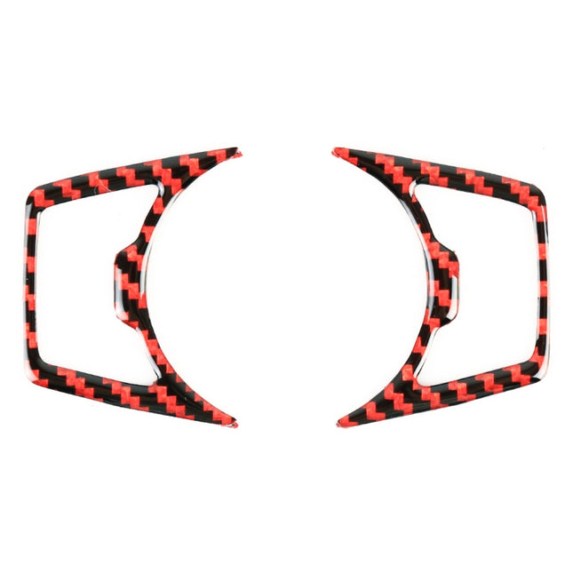 2 in 1 Car Carbon Fiber Headlight Switch Button Frame Decorative Sticker for Ford Mustang 2015-2020, Headlight Switch Button