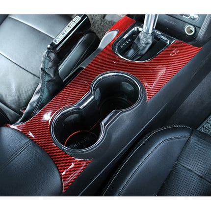 Car Carbon Fiber Water Cup Panel Decorative Sticker for Ford Mustang 2015-2020, Water Cup Panel