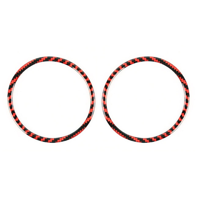 2 in 1 Car Carbon Fiber Door Horn Ring Small Size Decorative Sticker for Ford Mustang 2015-2020, Diameter: 8.3cm, Door Horn Ring (8.3cm)