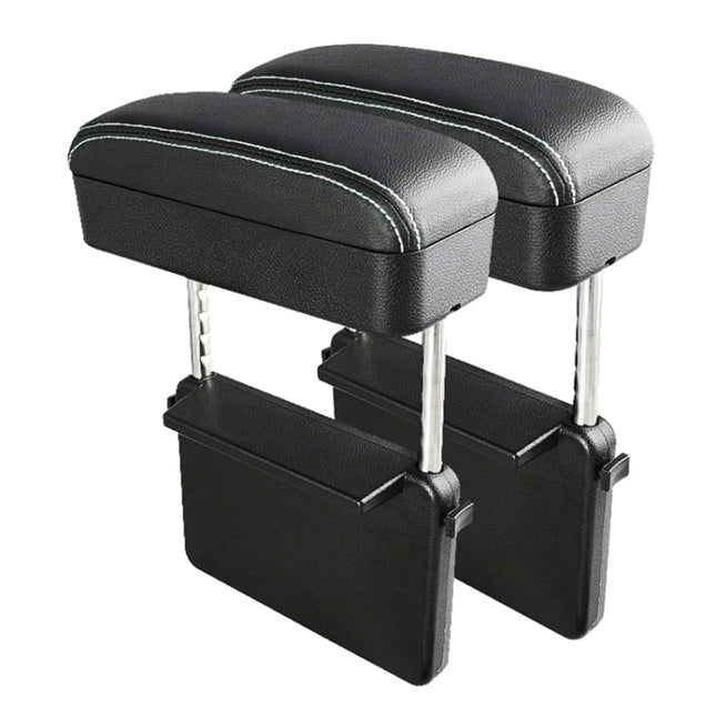 2 PCS Universal Car PU Leather Wrapped Armrest Box Cushion Car Armrest Box Mat with Storage Box, 2pcs(Brown), 2pcs(Black), 2pcs (Black Red), 2pcs(Black White), 2pcs(Beige)