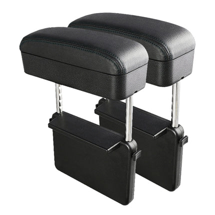 2 PCS Universal Car PU Leather Wrapped Armrest Box Cushion Car Armrest Box Mat with Storage Box