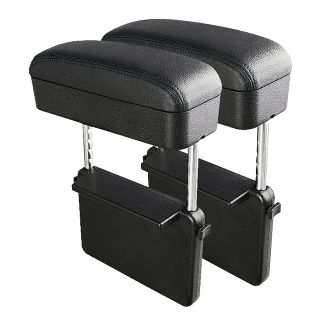 2 PCS Universal Car PU Leather Wrapped Armrest Box Cushion Car Armrest Box Mat with Storage Box