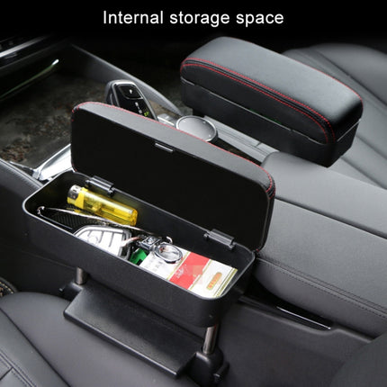 2 PCS Universal Car PU Leather Wrapped Armrest Box Cushion Car Armrest Box Mat with Storage Box, 2pcs(Brown), 2pcs(Black), 2pcs (Black Red), 2pcs(Black White), 2pcs(Beige)