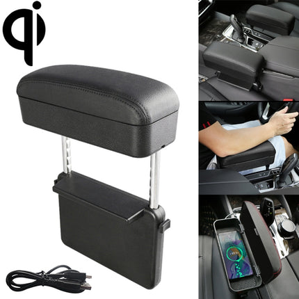 Universal Car Wireless Qi Standard Charger PU Leather Wrapped Armrest Box Cushion Car Armrest Box Mat with Storage Box, 1pc(Beige), 1pc(Brown), 1pc(Black), 1pc(Black Red), 1pc(Black White), 1pc(Grey)