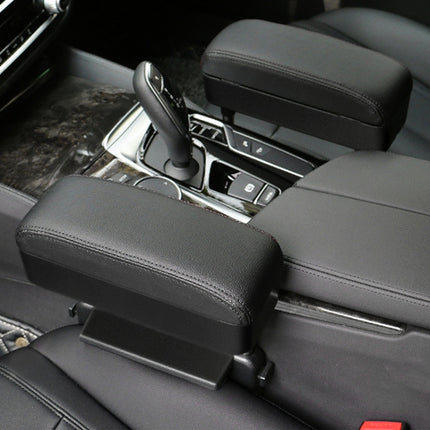 2 PCS Universal Car Wireless Qi Standard Charger PU Leather Wrapped Armrest Box Cushion Car Armrest Box Mat with Storage Box