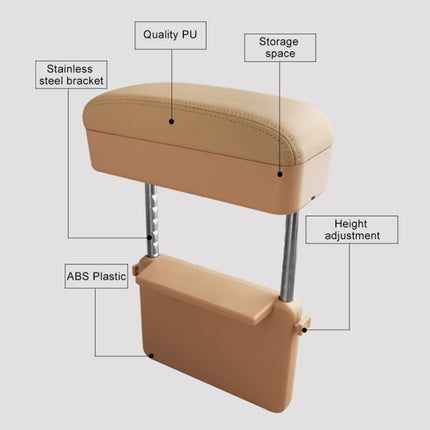 2 PCS Universal Car Wireless Qi Standard Charger PU Leather Wrapped Armrest Box Cushion Car Armrest Box Mat with Storage Box