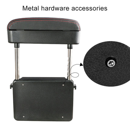 2 PCS Universal Car Wireless Qi Standard Charger PU Leather Wrapped Armrest Box Cushion Car Armrest Box Mat with Storage Box