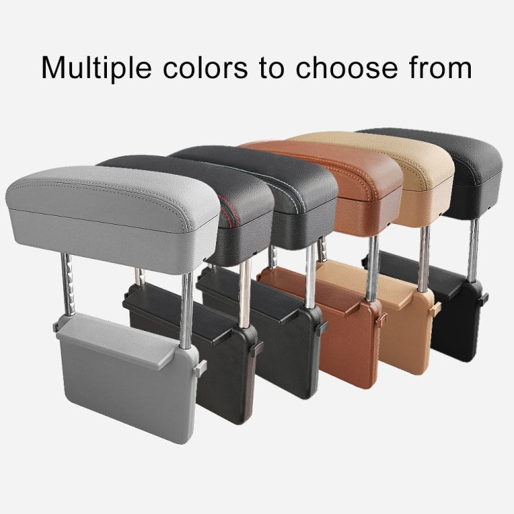 2 PCS Universal Car Wireless Qi Standard Charger PU Leather Wrapped Armrest Box Cushion Car Armrest Box Mat with Storage Box