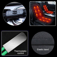 Car 12V Front Seat Heater Cushion Warmer Cover Winter Heated Warm, Double Seat