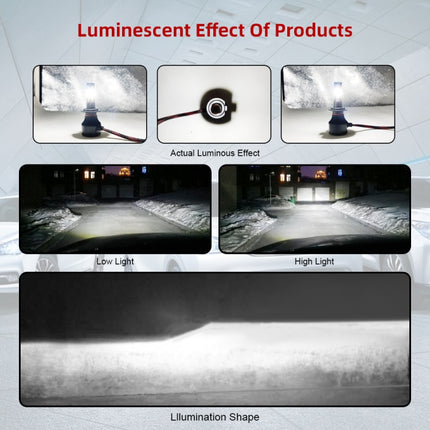 2 PCS S2 H4 / HB2 / 9003 DC9-36V / 25W / 6000K / 2500LM IP68 Car LED Headlight Lamps