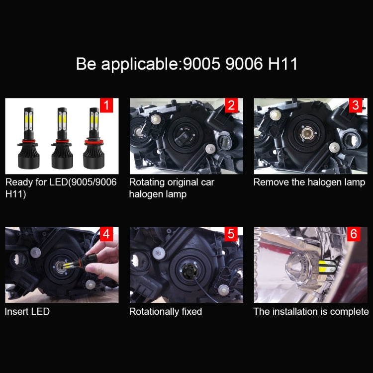 2 PCS S2 9006 / HB4 DC9-36V / 25W / 6000K / 2500LM IP68 Car LED Headlight Lamps