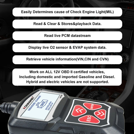 KONNWEI KW309 V309 V310 MS309 Code Reader OBD2 Scanner Diagnostic Tool, KW309