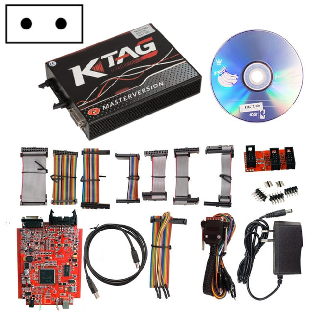 KTAG V7.020 Red PCB Board ECU Programming Tool Unlimited Token, EU Plug, EU Plug