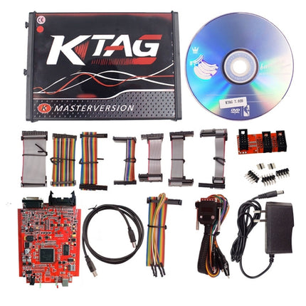 KTAG V7.020 Red PCB Board ECU Programming Tool Unlimited Token, EU Plug, EU Plug