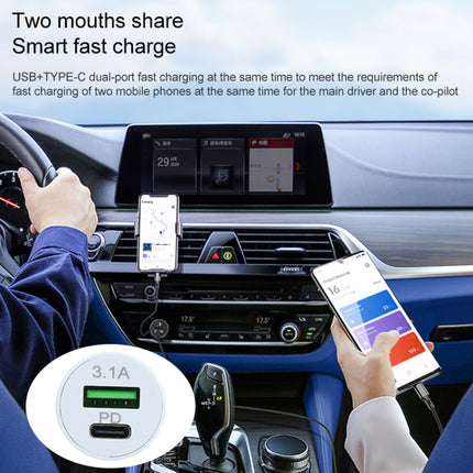 TE-339PD 3.1A PD USB-C / Type-C + USB Interface Mini Fast Charging Car Charger