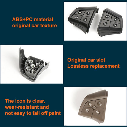 Car Left Side 4-button Steering Wheel Switch Buttons Panel 1648200010 for Mercedes-Benz W164, Left Driving, Left Side 4-button (Black), Left Side 4-button (Coffee), Left Side 4-button (Grey)