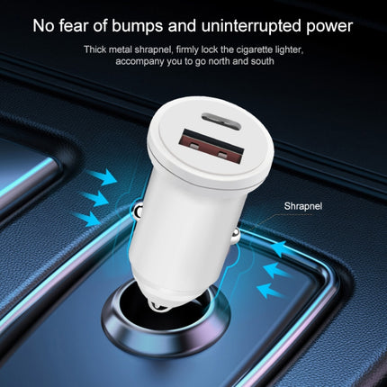 PD 20W USB-C / Type-C + QC 3.0 USB Interface Fast Charging Car Charger