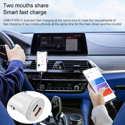PD 20W USB-C / Type-C + QC 3.0 USB Interface Fast Charging Car Charger