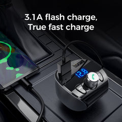 JOYROOM JR-CL02 Shadow Series Car Bluetooth MP3 Player Car Kit, Support TF Card & U Disk & Bluetooth Calling & QC3.0 Flash Charging, JR-CL02