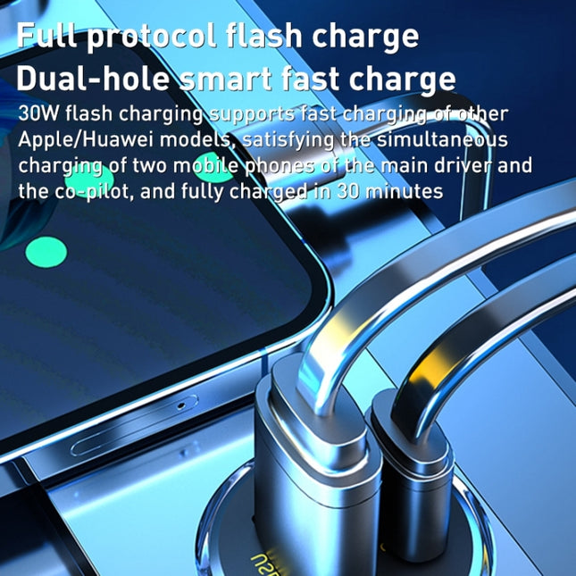 WK WP-C41 Vanguard Series 30W USB + Type-C Car Charger, WP-C41