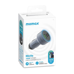 MOMAX UC17E 100W USB-C / Type-C x 2 + USB Three Ports Car Charger, 100W