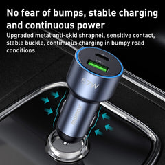 MOMAX UC16E 67W USB-C / Type-C + USB Dual Ports Car Charger, 67W