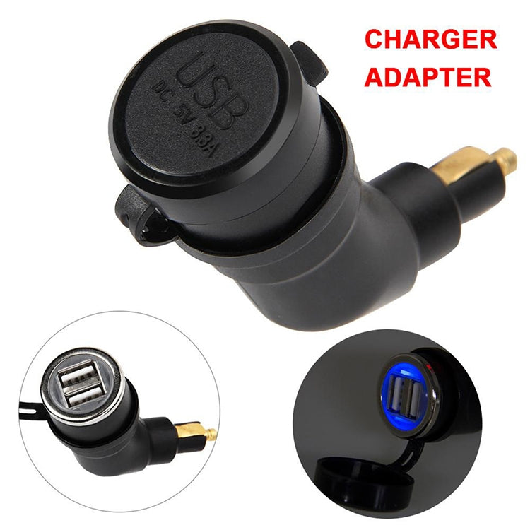 German European Standard Small Caliber Motorcycle Charger Cigarette Lighter Plug Elbow Phone Charger