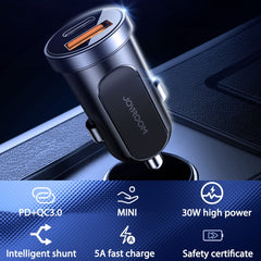 JOYROOM C-A08 30W Mini PD+QC3.0 Dual-port Smart Car Charger, C-A08